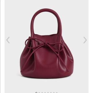 Charles & Keith red bucket bag crossbody